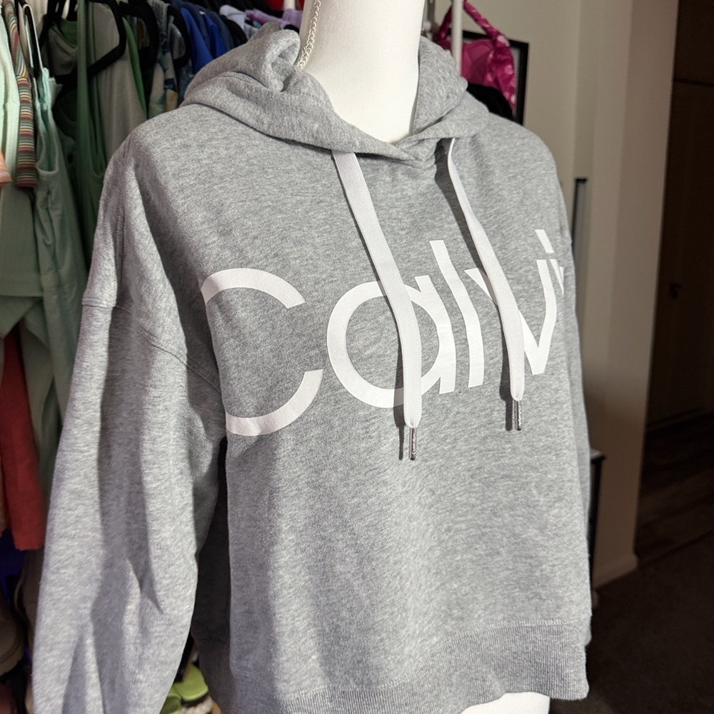 Calvin Klein Light Gray Logo Hoodie size small - Picture 4 of 7